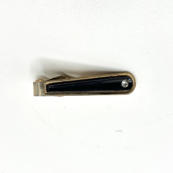 2 Vintage Unmarked Tie Clips; Black Onyx/1 Rhinestone and SWANK tie clip - Picture 11 of 15